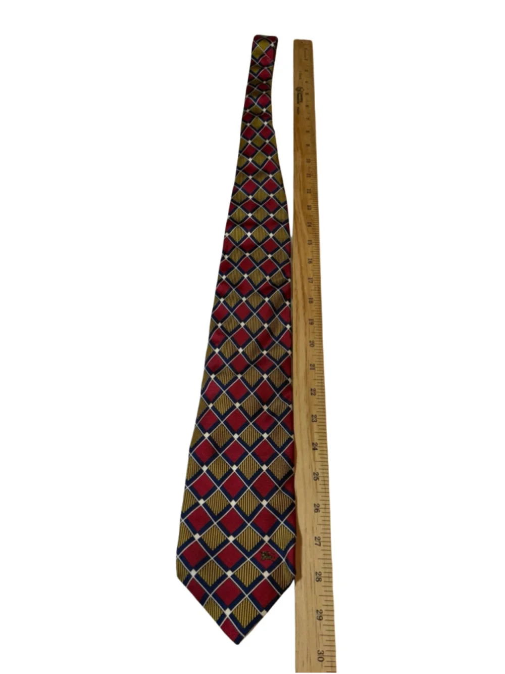 Vintage Burberrys Equestrian Knight Geometric Silk Tie Made Italy Preppy Vtg